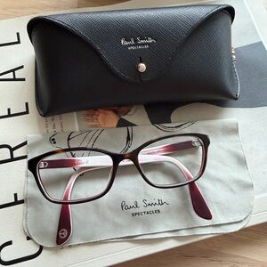 Paul Smith Black and Burgundy Glasses with Case